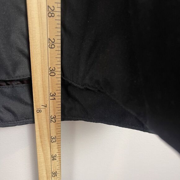 Talbots Womens Coat Jacket Sz S Black Vintage Faux Fur Hood Cool Weather Buttons - Picture 12 of 12